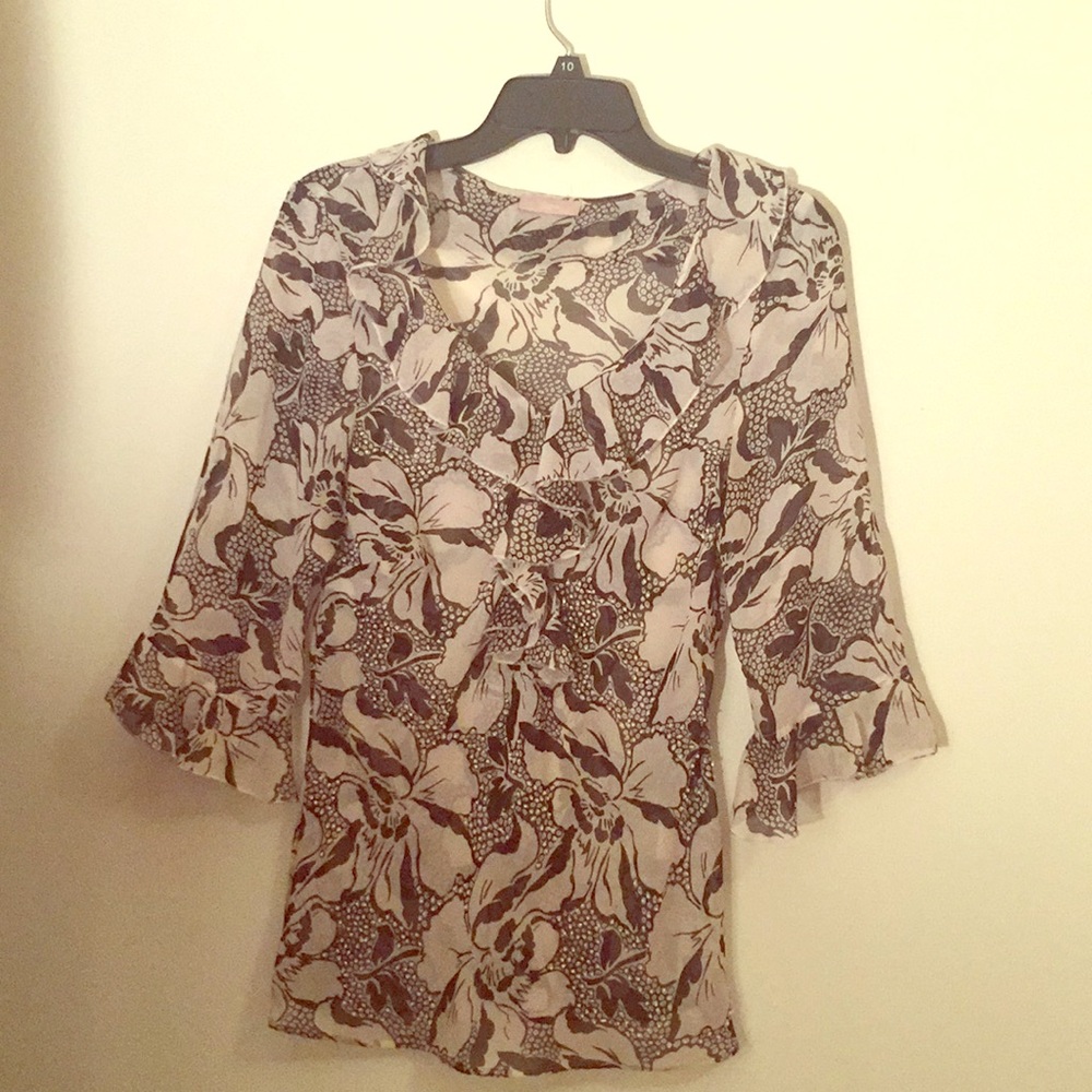 Flirty B&W chiffon top